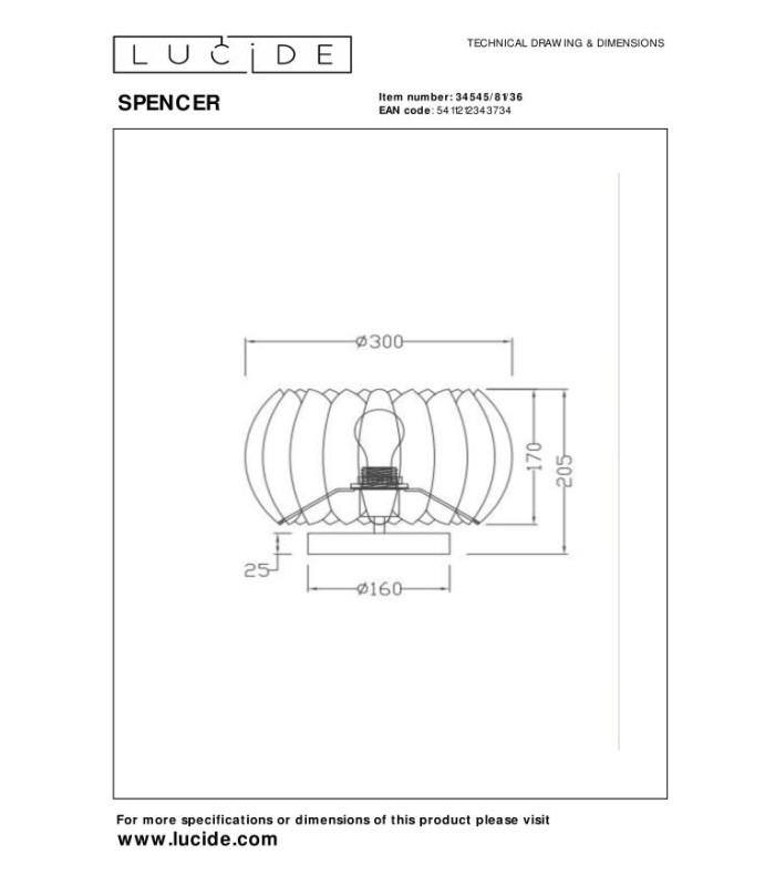 SPENCER - Table lamp - 30 cm - 1xE27 - Grey-5