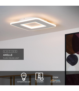 AXELLE - Flush ceiling light - LED Dim. - 1x24W 2700K - 3 StepDim - White-2