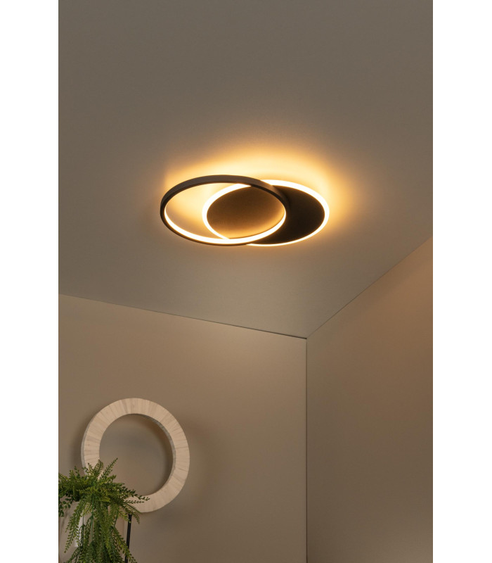 AXELLE - Flush ceiling light - LED Dim. - 1x24W 2700K - 3 StepDim - Black-4