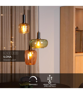 ILONA - Pendant light - 3xE27 - Black-2