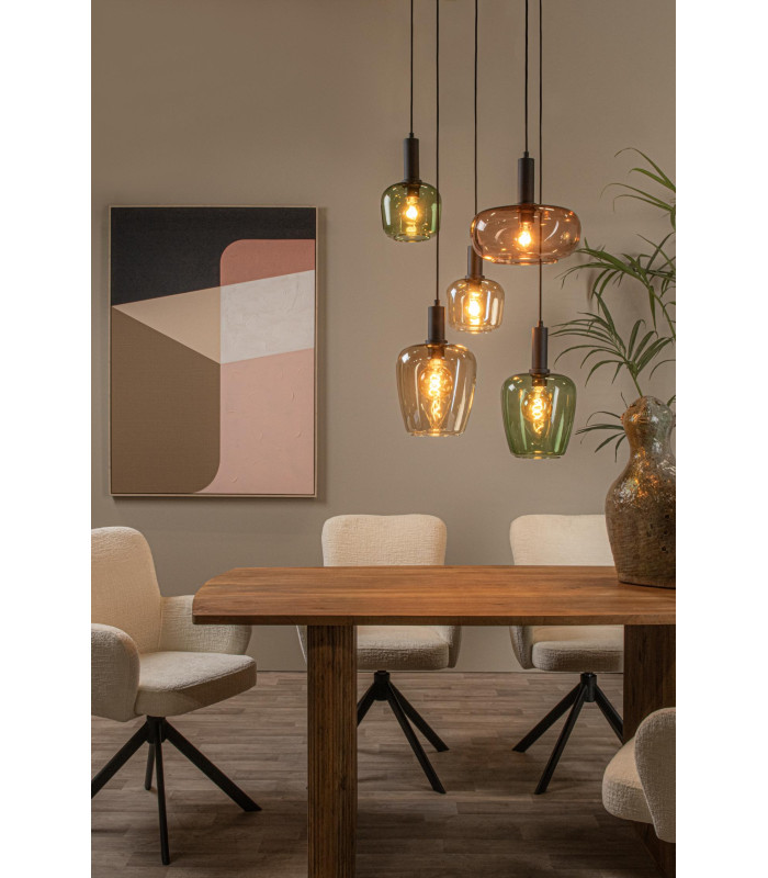 ILONA - Pendant light - 5xE27 - Black-4