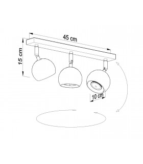 3 Light Spotlight Bar White, GU10 - 2