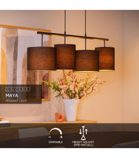 MAYA - Pendant light - 4xE27 - Black-2