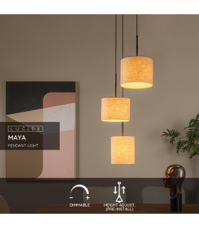 MAYA - Pendant light - 46 cm - 3xE27 - Black-2