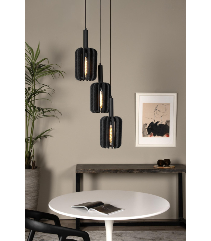 RAFAL - Pendant light - 50 cm - 3xE27 - Grey-4
