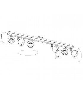 6 Light Spotlight Bar White, GU10 - 2