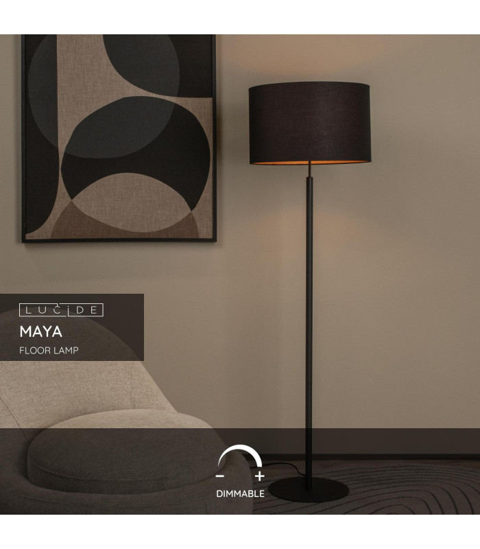 MAYA - Floor lamp - 45 cm - 1xE27 - Black-2