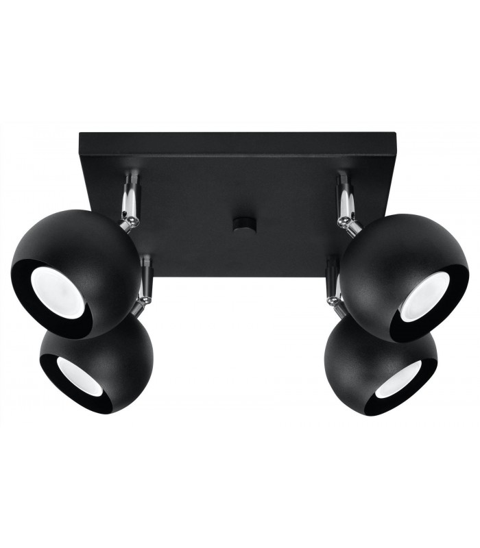 4 Light Spotlight Cluster Black, GU10 - 1