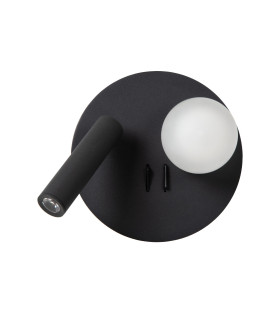 7W 3000K - With USB charging point - Black-1