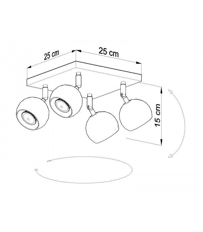 4 Light Spotlight Cluster Black, GU10 - 4