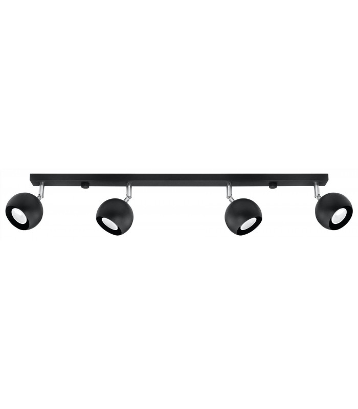 4 Light Spotlight Bar Black, GU10 - 1