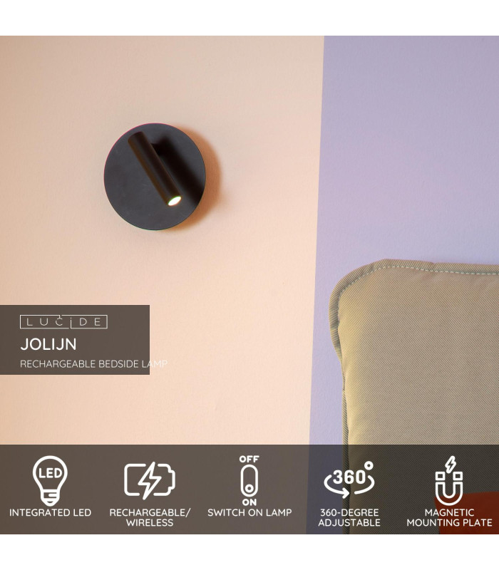 JOLIJN - Rechargeable Bedside lamp - Battery - 10
