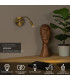 JOLIJN - Rechargeable Bedside lamp - Battery - 11 cm - LED - 1x2W 3000K - Magnetic System - Matt Gold-2
