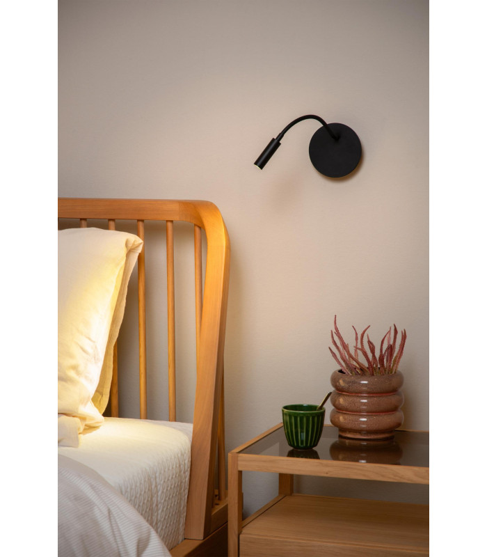 JOLIJN - Rechargeable Bedside lamp - Battery - 11 cm - LED - 1x2W 3000K - With magnetic mounting system - Black-4