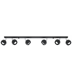6 Light Spotlight Bar Black, GU10 - 1