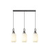 Yorktown Linear 3 Light Pendant 20cm Tubular Ribbed Glass Aged Pewter/Matt Black Opal-1