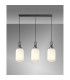 Yorktown Linear 3 Light Pendant 20cm Tubular Ribbed Glass Aged Pewter/Matt Black Opal-3