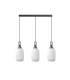 Yorktown Linear 3 Light Pendant 20cm Tubular Ribbed Glass Aged Pewter/Matt Black Opal-4