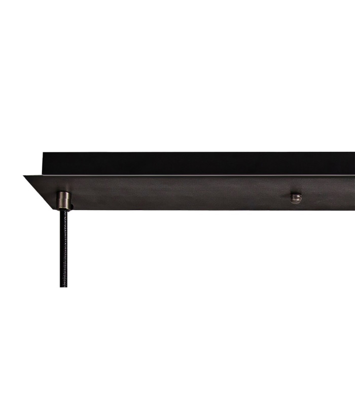 Yorktown Linear 3 Light Pendant 20cm Tubular Ribbed Glass Aged Pewter/Matt Black Opal-9