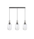 Yorktown Linear 3 Light Pendant 20cm Tubular Ribbed Glass Aged Pewter/Matt Black Clear-4
