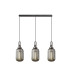 Yorktown Linear 3 Light Pendant 20cm Tubular Ribbed Glass Aged Pewter/Matt Black Smoked-1