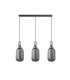 Yorktown Linear 3 Light Pendant 20cm Tubular Ribbed Glass Aged Pewter/Matt Black Smoked-4