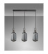 Yorktown Linear 3 Light Pendant 20cm Tubular Ribbed Glass Aged Pewter/Matt Black Smoked-11