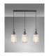 Yorktown Linear 3 Light Pendant 20cm Tubular Ribbed Glass Aged Pewter/Matt Black Champagne-3