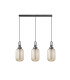 Yorktown Linear 3 Light Pendant 20cm Tubular Ribbed Glass Aged Pewter/Matt Black Champagne-4