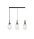 Yorktown Linear 3 Light Pendant 20cm Almond Ribbed Glass Aged Pewter/Matt Black Clear-1
