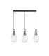 Yorktown Linear 3 Light Pendant 20cm Almond Ribbed Glass Aged Pewter/Matt Black Clear-4