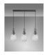 Yorktown Linear 3 Light Pendant 20cm Almond Ribbed Glass Aged Pewter/Matt Black Clear-10