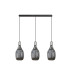 Yorktown Linear 3 Light Pendant 20cm Almond Ribbed Glass Aged Pewter/Matt Black Smoked-4