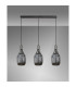 Yorktown Linear 3 Light Pendant 20cm Almond Ribbed Glass Aged Pewter/Matt Black Smoked-10