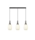 Yorktown Linear 3 Light Pendant 20cm Almond Ribbed Glass Aged Pewter/Matt Black Opal-1