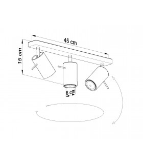 3 Light Spotlight Bar Grey, GU10 - 2