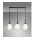 Yorktown Linear 3 Light Pendant 20cm Almond Ribbed Glass Aged Pewter/Matt Black Opal-3