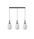 Yorktown Linear 3 Light Pendant 20cm Almond Ribbed Glass Aged Pewter/Matt Black Opal-4