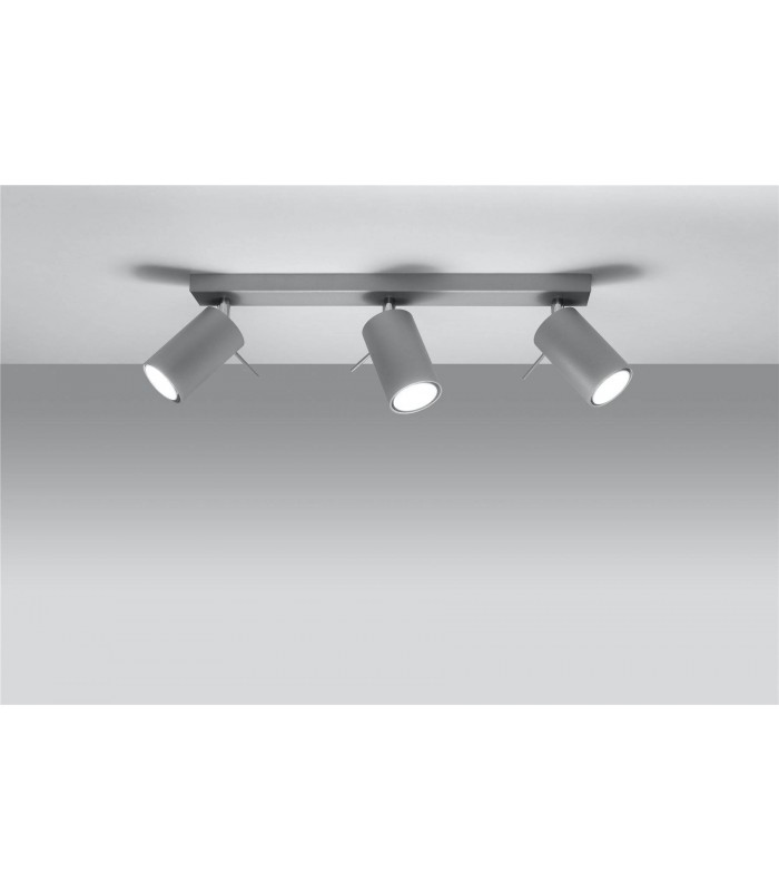 3 Light Spotlight Bar Grey, GU10 - 3