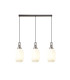 Yorktown Linear 3 Light Pendant 20cm Tubular Ribbed Glass Antique Silver/Matt Black Opal-1