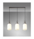Yorktown Linear 3 Light Pendant 20cm Tubular Ribbed Glass Antique Silver/Matt Black Opal-3