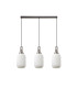 Yorktown Linear 3 Light Pendant 20cm Tubular Ribbed Glass Antique Silver/Matt Black Opal-4