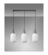 Yorktown Linear 3 Light Pendant 20cm Tubular Ribbed Glass Antique Silver/Matt Black Opal-10
