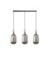 Yorktown Linear 3 Light Pendant 20cm Tubular Ribbed Glass Antique Silver/Matt Black Smoked-4