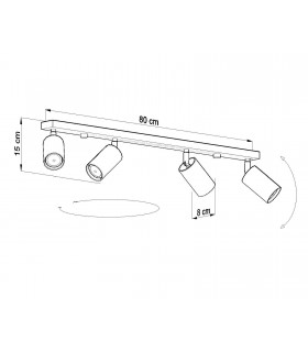 4 Light Spotlight Bar Grey, GU10 - 2