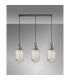 Yorktown Linear 3 Light Pendant 20cm Tubular Ribbed Glass Antique Silver/Matt Black Champagne-11