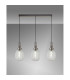 Yorktown Linear 3 Light Pendant 20cm Almond Ribbed Glass Antique Silver/Matt Black Clear-3