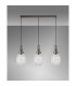 Yorktown Linear 3 Light Pendant 20cm Almond Ribbed Glass Antique Silver/Matt Black Clear-10