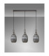 Yorktown Linear 3 Light Pendant 20cm Almond Ribbed Glass Antique Silver/Matt Black Smoked-10