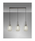 Yorktown Linear 3 Light Pendant 20cm Almond Ribbed Glass Antique Silver/Matt Black Champagne-3